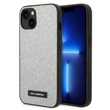 Karl Lagerfeld KLHCP14MG2ELS iPhone 14 Plus / 15 Plus 6,7&quot; keménytok ezüst csillogó plakett Logo kép