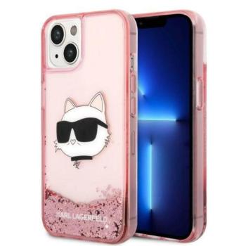 Karl Lagerfeld KLHCP14MLNCHCP iPhone 14 Plus 6,7&quot; rózsaszín keménytok Glitter Choupette fej kép