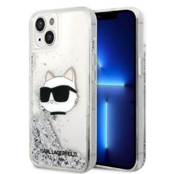 Karl Lagerfeld KLHCP14MLNCHCS iPhone 14 Plus 6,7&quot; ezüst keménytok Glitter Choupette Head kép