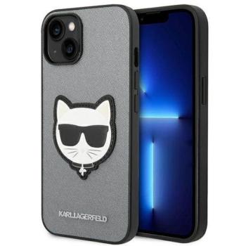 Karl Lagerfeld KLHCP14MSAPCHG iPhone 14 Plus 6,7&quot; keménytok ezüst szafiano Choupette fejforma ezüst kép