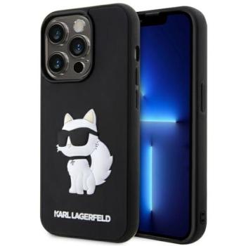Karl Lagerfeld KLHCP14X3DRKHNK iPhone 14 Pro Max 6.7&quot; fekete keménytok Gumiból készült Choupette 3D tok kép