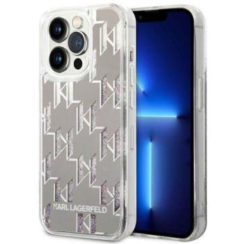 Karl Lagerfeld KLHCP14XLMNMS iPhone 14 Pro Max 6,7&quot; keménytok ezüst folyékony csillogó kristályos Monogram tok kép
