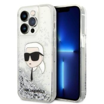 Karl Lagerfeld KLHCP14XLNKHCH iPhone 14 Pro Max 6,7&quot; ezüst csillogó keménytok Glitter Karl fej kép