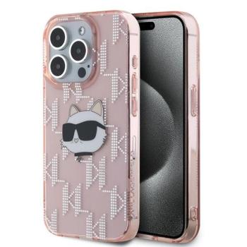 Karl Lagerfeld KLHCP15LHKLPCHP IML Choupette Head &amp; Monogram tok iPhone 15 Pro - rózsaszín kép