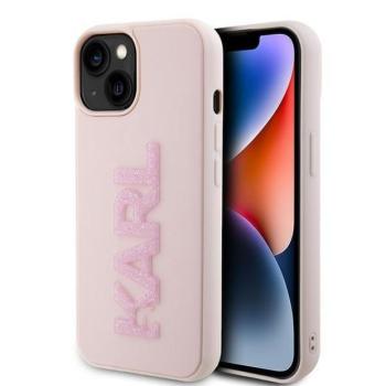 Karl Lagerfeld KLHCP15M3DMBKCP iPhone 15 Plus / 14 Plus 6.7&quot; rózsaszín keménytok 3D gumi csillogó logóval kép