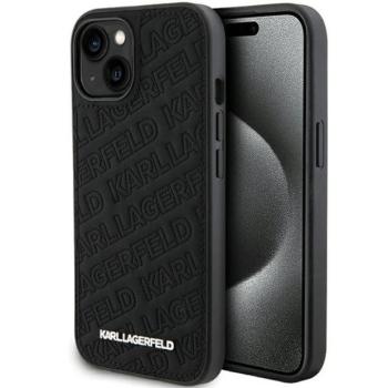 Karl Lagerfeld KLHCP15MPQKPMK iPhone 15 Plus 6.7&quot; fekete keménytok steppelt K minta kép