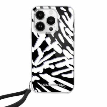 Karl Lagerfeld KLHCP15SHZBPKCCK IML Zebra Pattern &amp; Cord tok iPhone 15 - fekete kép