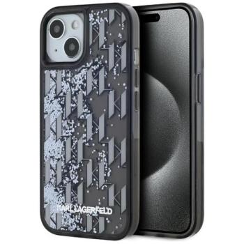 Karl Lagerfeld KLHCP15SLKLGKCCK Liquide Glitter Monogram Gradient tok iPhone 15 - fekete kép