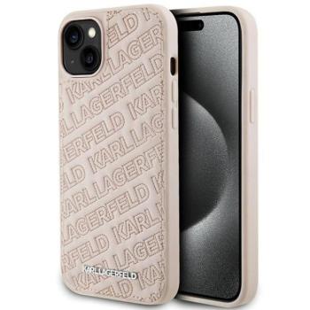 Karl Lagerfeld KLHCP15SPQKPPMP iPhone 15 6.1&quot; rózsaszín keménytok steppelt K mintás tokkal kép