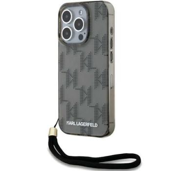 Karl Lagerfeld KLHCP15XHKDPNSK IML Mono KL Pattern &amp; Cord tok iPhone 15 Pro Max - fekete kép