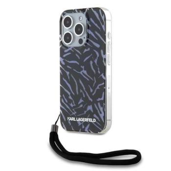 Karl Lagerfeld KLHCP15XHZBPKCCU Zebra With Cord tok iPhone 15 Pro Max - lila kép
