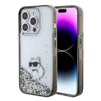 Karl Lagerfeld KLHCP15XLKCNSK iPhone 15 Pro Max 6.7&quot; átlátszó keménytok folyékony csillogó Choupette kép