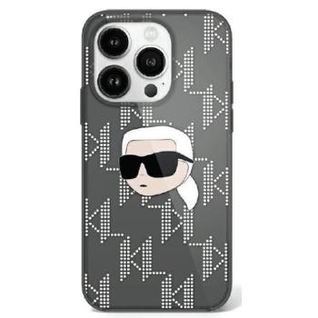 Karl Lagerfeld KLHCP16LHKLPKHK IML Karl Head Electroplated keménytok iPhone 16 Pro - fekete kép