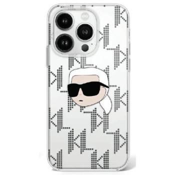 Karl Lagerfeld KLHCP16LHKLPKHT IML Karl Head Electroplated keménytok iPhone 16 Pro - átlátszó kép