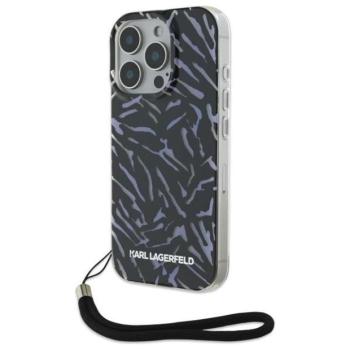 Karl Lagerfeld KLHCP16LHZBPKCCU Zebra With Cord tok iPhone 16 Pro - lila kép