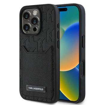 Karl Lagerfeld KLHCP16LPGKHPRPK Cardslots Monogram keménytok iPhone 16 Pro - fekete kép