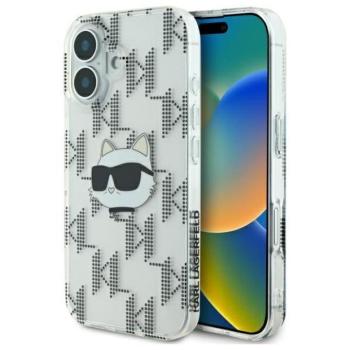Karl Lagerfeld KLHCP16SHKLPCHT IML Choupette Head Electroplated keménytok iPhone 16 - átlátszó kép