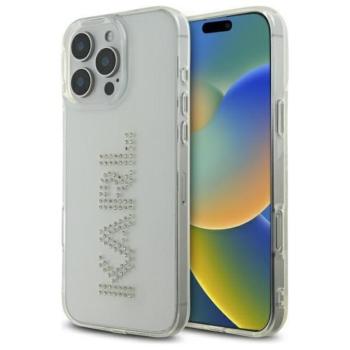 Karl Lagerfeld KLHCP16XHKLSTDCT IML Rhinestones Logo tok iPhone 16 Pro Max - átlátszó kép