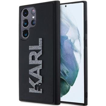 Karl Lagerfeld KLHCS23L3DMBKCK Samsung Galaxy S23 Ultra fekete keménytok 3D gumi csillogó logóval kép