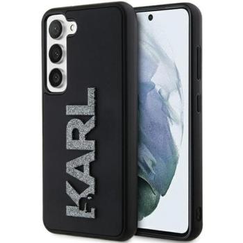 Karl Lagerfeld KLHCS23M3DMBKCK Samsung Galaxy S23+ fekete keménytok 3D gumi csillogó logóval kép
