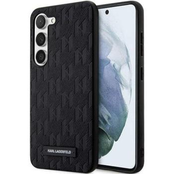 Karl Lagerfeld KLHCS23MSAKLHPK Samsung Galaxy S23+ S916 keménytok táska fekete Saffiano Mono fém logóval kép