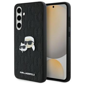 Karl Lagerfeld KLHCS24FEPGKLKCPK Monogram Karl&amp;Chaoupette Head Pin keménytok Samsung Galaxy S24 FE - fekete kép