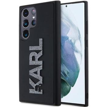 Karl Lagerfeld KLHCS24L3DMBKCK 3D Rubber Glitter Logo keménytok Samsung Galaxy S24 Ultra - fekete kép