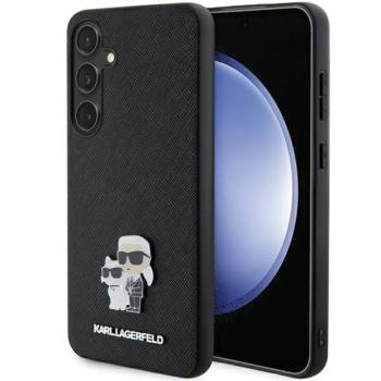 Karl Lagerfeld KLHCS24MPSAKCMPK S24+ S926 keménytok fekete Saffiano Karl és Choupette fém kitűző kép