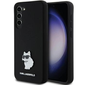 Karl Lagerfeld KLHCS24MSMHCNPK Silicone Choupette Metal Pin keménytok Samsung Galaxy S24 Plus - fekete kép