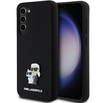 Karl Lagerfeld KLHCS24MSMHKCNPK Silicone Karl&amp;Choupette Metal Pin keménytok Samsung Galaxy S24 Plus- fekete kép