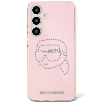 Karl Lagerfeld KLHCS25LHKHDCELP IML Rhinestones Karl Head tok Samsung Galaxy S25 Ultra - világos rózsaszín kép
