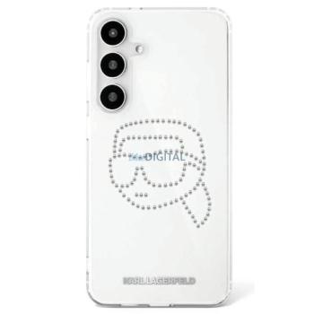 Karl Lagerfeld KLHCS25SHKHDCELT IML Rhinestones Karl Head tok Samsung Galaxy S25 - átlátszó kép