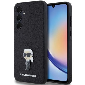 Karl Lagerfeld KLHCSA35GKNPSK Fixed Glitter Ikonik Logo Metal Pin keménytok Samsung Galaxy A35 - fekete kép