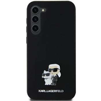 Karl Lagerfeld KLHCSA35SMHKCNPK Silicone Karl&amp;Choupette Metal Pin keménytok Samsung Galaxy A35 - fekete kép