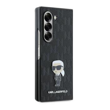 Karl Lagerfeld KLHCZFD6SAPKINPK Saffiano Monogram Ikonik Pin tok Samsung Galaxy Z Fold6 - fekete kép