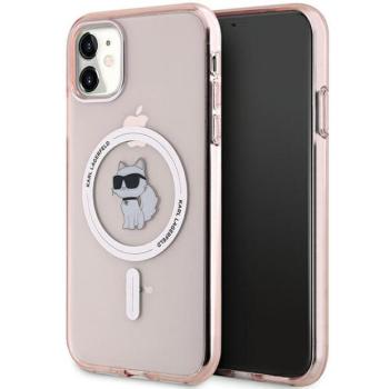 Karl Lagerfeld KLHMN61HFCCNOP IML Choupette MagSafe-kompatibilis tok iPhone 11 - rózsaszín kép
