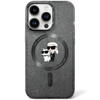 Karl Lagerfeld KLHMN61HGKCCNOK iPhone 11 6.1&quot; fekete keménytok Karl&amp;Choupette Glitter MagSafe kép