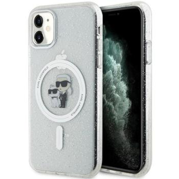 Karl Lagerfeld KLHMN61HGKCNOT iPhone 11 6.1&quot; átlátszó keménytok Karl&amp;Choupette Glitter MagSafe kép