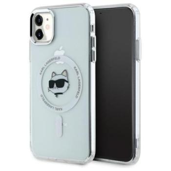 Karl Lagerfeld KLHMN61HLSCHH IML Metal Choupette Head MagSafe-kompatibilis keménytok iPhone 11 - fehér kép