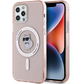Karl Lagerfeld KLHMP12MHFCCNOP IML Choupette MagSafe-kompatibilis tok iPhone 12/12 Pro - rózsaszín kép