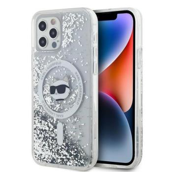 Karl Lagerfeld KLHMP12MLGCHSGH Liquid Glitter Choupette Head MagSafe-kompatibilis tok iPhone 12/12 Pro – átlátszó kép