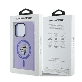 Karl Lagerfeld KLHMP14LSCMKCRHU Silicone KC Body Ring MagSafe-kompatibilis tok iPhone 14 Pro - lila kép