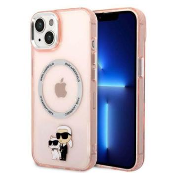 Karl Lagerfeld KLHMP14MHNKCIP iPhone 14 Plus 6,7&quot; keménytok rózsaszín ikonikus Karl&amp;Choupette Magsafe kép
