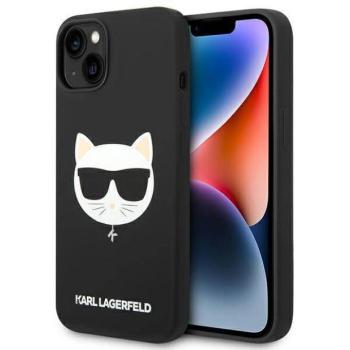 Karl Lagerfeld KLHMP14MSLCHBK iPhone 14 Plus / 15 Plus 6,7&quot; keménytok fekete szilikon Choupette fej Magsafe kép