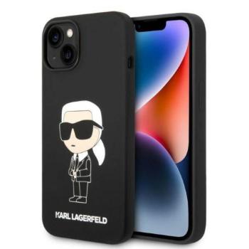 Karl Lagerfeld KLHMP14MSNIKBCK iPhone 14 Plus / 15 Plus 6,7" keménytok fekete szilikon ikonikus Magsafe kép