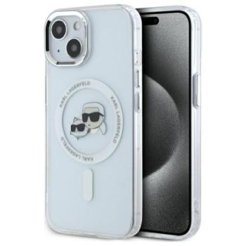 Karl Lagerfeld KLHMP14SHLSKCH IML Metal Karl&amp;Choupette Head MagSafe-kompatibilis keménytok iPhone 14 - fehér kép