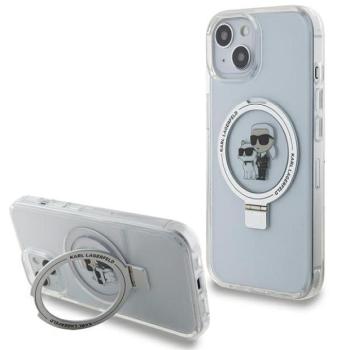 Karl Lagerfeld KLHMP14SHMRSKCH iPhone 14 6.1&quot; fehér keménytok gyűrűs állvány Karl&amp;Choupettte MagSafe kép