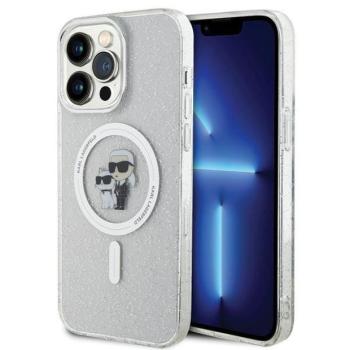 Karl Lagerfeld KLHMP14XHGKCNOT iPhone 14 Pro Max 6.7&quot; átlátszó keménytok Karl&amp;Choupette Glitter MagSafe  kép
