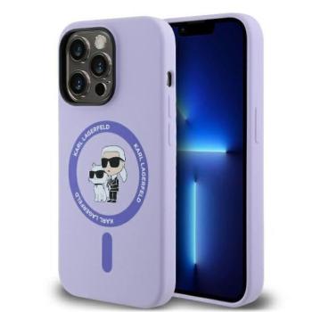 Karl Lagerfeld KLHMP14XSCMKCRHU Silicone Karl&amp;Choupette Heads Ring MagSafe keménytok iPhone 14 Pro Max - lila kép