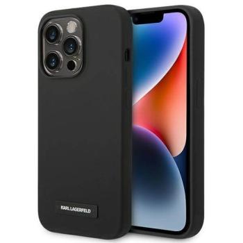 Karl Lagerfeld KLHMP14XSLMP1K iPhone 14 Pro Max 6,7&quot; keménytok fekete Silicone Plaque Magsafe tok kép